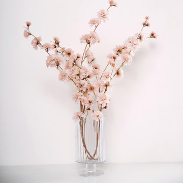 2 Branches 42" Tall Champagne Artificial Silk Carnation Flower Stems