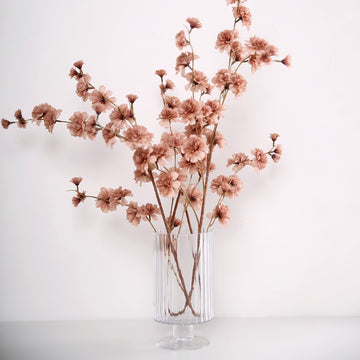 2 Branches 42" Tall Dusty Rose Artificial Silk Carnation Flower Stems