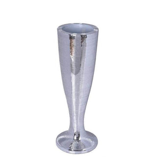 Elegant Silver Polystone Mirror Mosaic Pedestal Trumpet Floor Vase Elegant Silver Polystone Mirror Mosaic Pedestal Trumpet Floor Vase