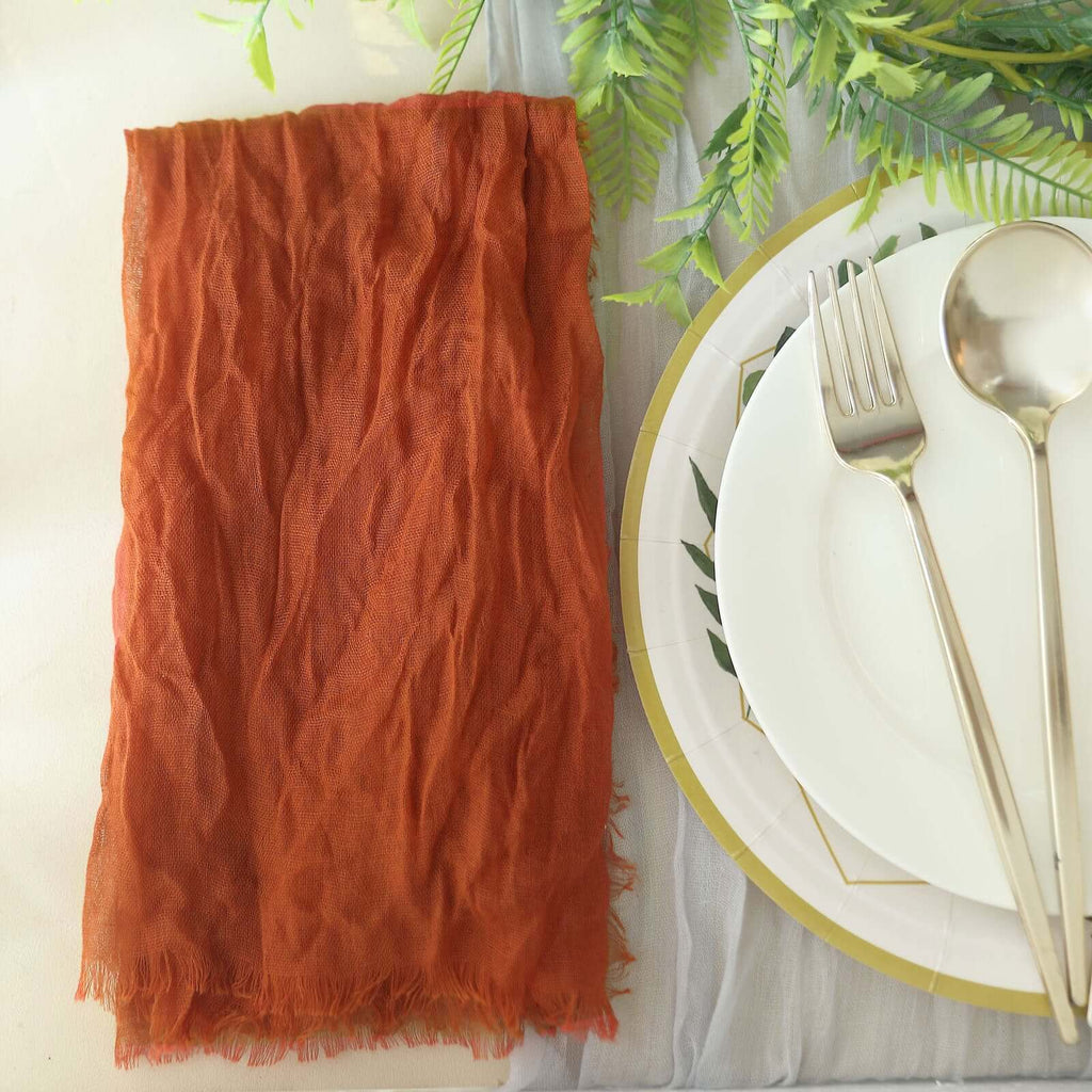 Terracotta Gauze Cheesecloth Cotton Dinner Napkin