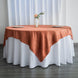 72inch x 72inch Terracotta (Rust) Seamless Satin Square Tablecloth Overlay