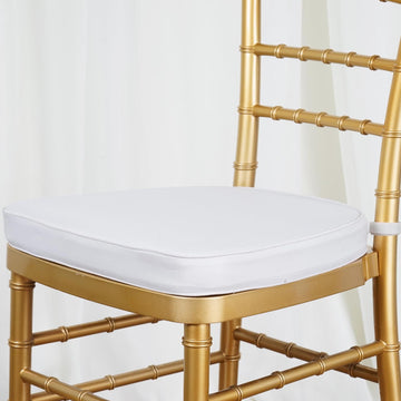 1.5" Thick Silver Chiavari Chair Pad, Memory Foam Seat Cushion With Ties and Removable Cover