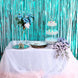8ft Turquoise Metallic Tinsel Foil Fringe Doorway Curtain Party Backdrop