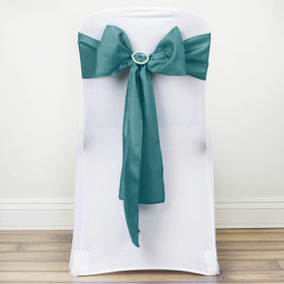 Turquoise Polyester Chair Sashes - Add Elegance to Your Event Decor