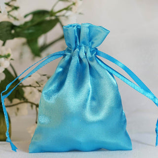 Turquoise Satin Drawstring Wedding Party Favor Gift Bags Turquoise Satin Drawstring Wedding Party Favor Gift Bags