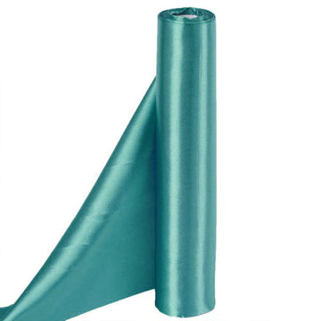 12"x10 Yards | Turquoise Satin Fabric Bolt, DIY Craft Wholesale Fabric