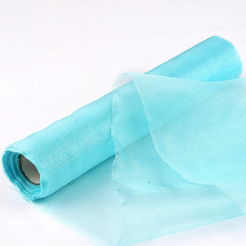 12"x10yd | Turquoise Sheer Chiffon Fabric Bolt, DIY Voile Drapery Fabric
