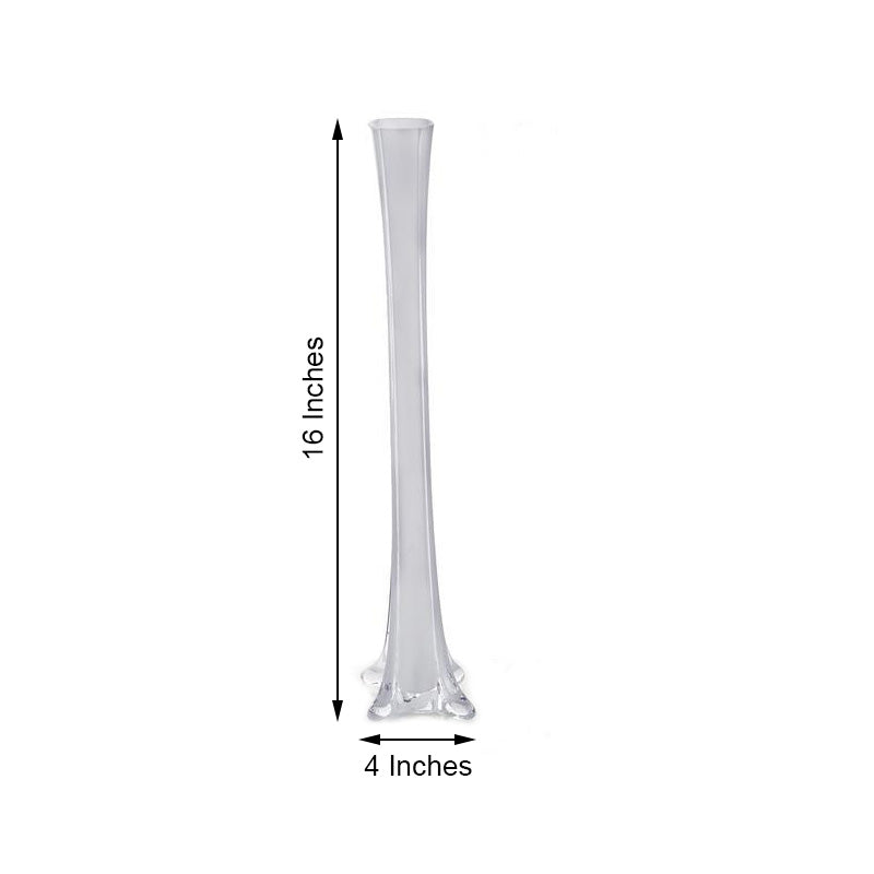 White Glass Eiffel Tower Vase 16