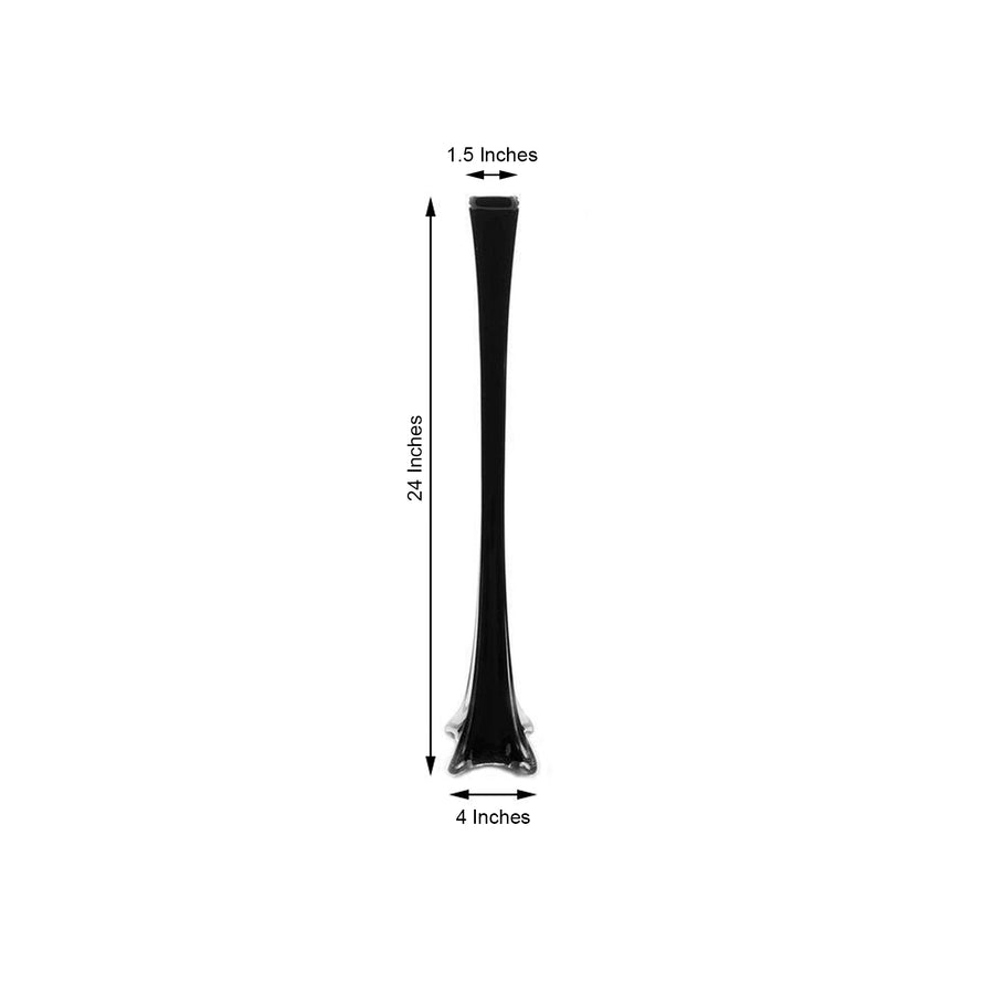 12 Pack | 24" Black Eiffel Tower Glass Flower Vase