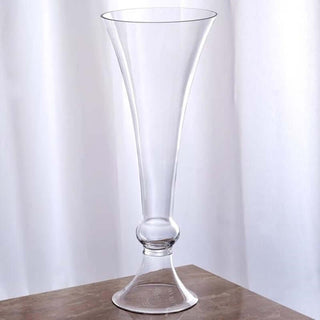 Elegant Clear Crystal Ball Trumpet Glass Vases Elegant Clear Crystal Ball Trumpet Glass Vases