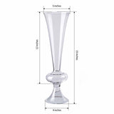 4 Pack | 15" Reversible Crystal Ball Trumpet Glass Vase