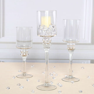 Elegant Clear Long Stem Cylinder Glass Vases for Stunning Event Decor