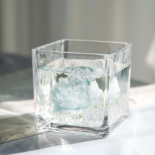 Premium Heavy Duty 4" Square Clear Glass Vase Premium Heavy Duty 4" Square Clear Glass Vase