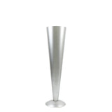 24Inch Tall Brushed Silver Metal Trumpet Flower Vase Wedding Centerpiece#whtbkgd