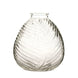 4 Pack | 5" Embossed Glass Bud Vases, Round Embossed Leaf Flower Vases - Clear