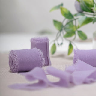 Elegant Violet Amethyst Silk-Like Chiffon Linen Ribbon Roll