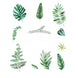 Green Tropical Assorted Leaves Wall Decals, Plant Peel Removable Stickers#whtbkgd