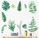 Green Tropical Assorted Leaves Wall Decals, Plant Peel Removable Stickers