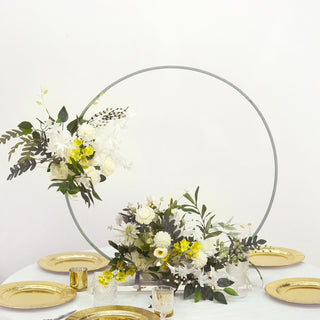Create Stunning Centerpieces with the Silver Metal Round Hoop Wedding Centerpiece