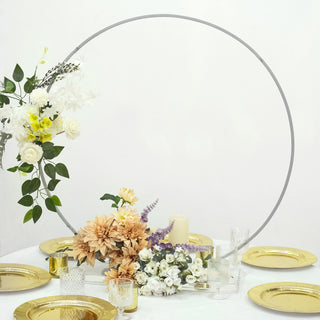 Versatile Silver Metal Round Hoop for Any Occasion