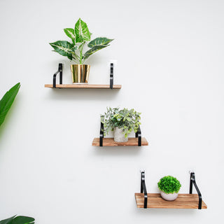 Modern and Stylish Wood/Metal Floating Wall Shelves