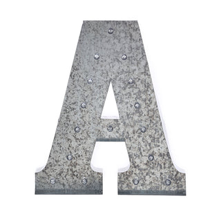 Vintage Galvanized Metal Marquee Letter Lights - Add Warmth and Charm to Any Space