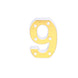 6" Gold 3D Marquee Numbers | Warm White 6 LED Light Up Numbers | 9