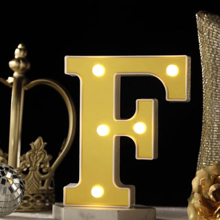 Add a Touch of Elegance with 6" Gold 3D Marquee Letters Add a Touch of Elegance with 6" Gold 3D Marquee Letters