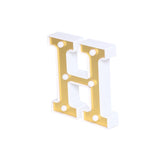 6 Gold 3D Marquee Letters | Warm White 6 LED Light Up Letters | H