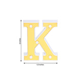6 Gold 3D Marquee Letters | Warm White 5 LED Light Up Letters | K