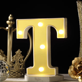 Add a Touch of Warmth to Your Event Decor with 6" Gold 3D Marquee Letters