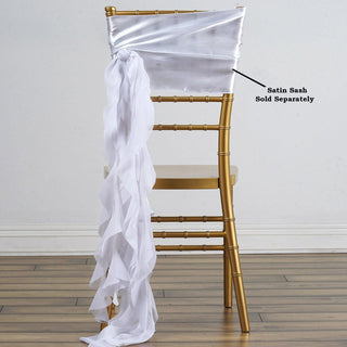 Elevate Your Event Decor with White Chiffon Curly Chair Sashes