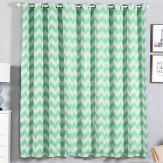 Revamp Your Space with White/Mint Chevron Design Thermal Blackout Curtains Revamp Your Space with White/Mint Chevron Design Thermal Blackout Curtains