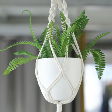 2 Pack White 5.5" Plastic Planter Pots, Indoor Plant Pot For Hanging Macrame Planter Holder