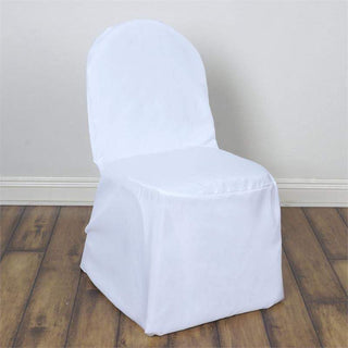 Elevate Your Event with the White Polyester Banquet Chair Cover Elevate Your Event with the White Polyester Banquet Chair Cover