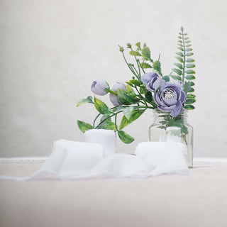 Add Elegance to Your Creations with White Silk-Like Chiffon Linen Ribbon Add Elegance to Your Creations with White Silk-Like Chiffon Linen Ribbon