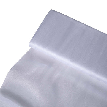 54"x10yd | White Solid Sheer Chiffon Fabric Bolt, DIY Voile Drapery Fabric