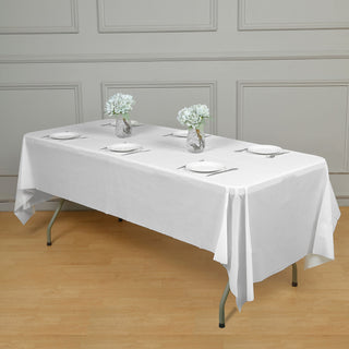 White Waterproof Plastic Tablecloth for Ultimate Table Protection