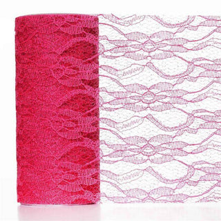 Elevate Your Event Decor with Fuchsia Floral Lace Tulle Fabric Elevate Your Event Decor with Fuchsia Floral Lace Tulle Fabric