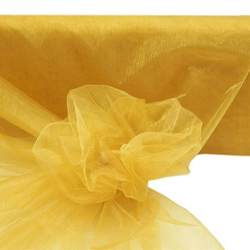 54"x40 Yards Gold Sheer Organza Fabric Bolt, DIY Craft Fabric Roll