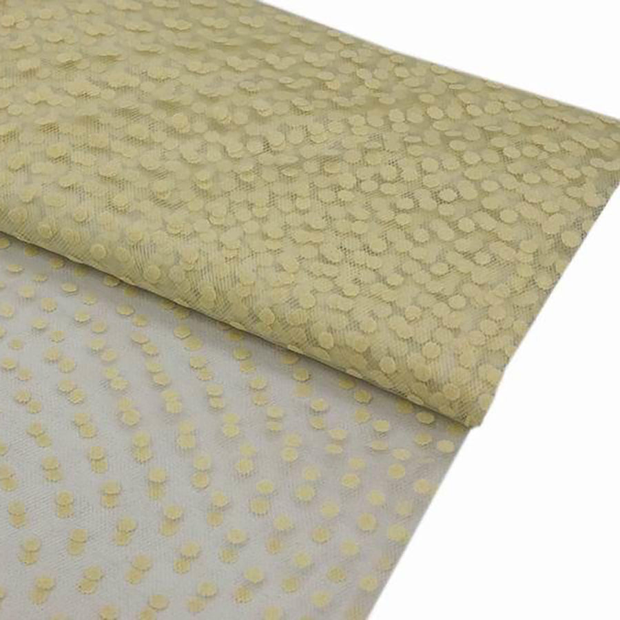 60"x 10 Yards | Ivory Polka Dot Tulle Fabric Roll