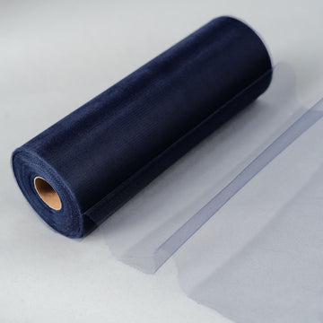 12"x100 Yards Navy Blue Tulle Fabric Bolt, Sheer Fabric Spool Roll For Crafts