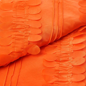 54"x5 Yards Orange Petal Taffeta Fabric Bolt, Leaf Taffeta DIY Craft Fabric Roll