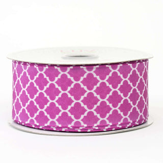 Stylish Purple Grosgrain Geometric Pattern Quatrefoil Ribbon Stylish Purple Grosgrain Geometric Pattern Quatrefoil Ribbon