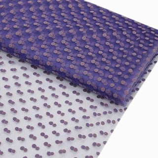 Add a Touch of Elegance with Purple Polka Dot Tulle Fabric Bolt