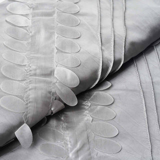 Elegant Silver Petal Taffeta Fabric for DIY Crafts and Event Decor