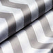 54inch x10 Yards Silver / White Chevron Print Satin Fabric Roll, Zig Zag DIY Craft Fabric Bolt