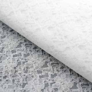 Elegant White Floral Lace Fabric Bolt for Stunning Event Decor