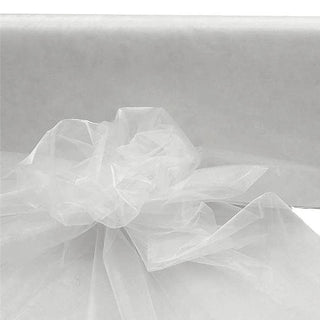 Elegant White Sheer Organza Fabric for DIY Crafts