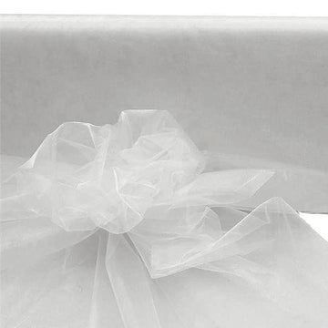 54"x40 Yards White Sheer Organza Fabric Bolt, DIY Craft Fabric Roll